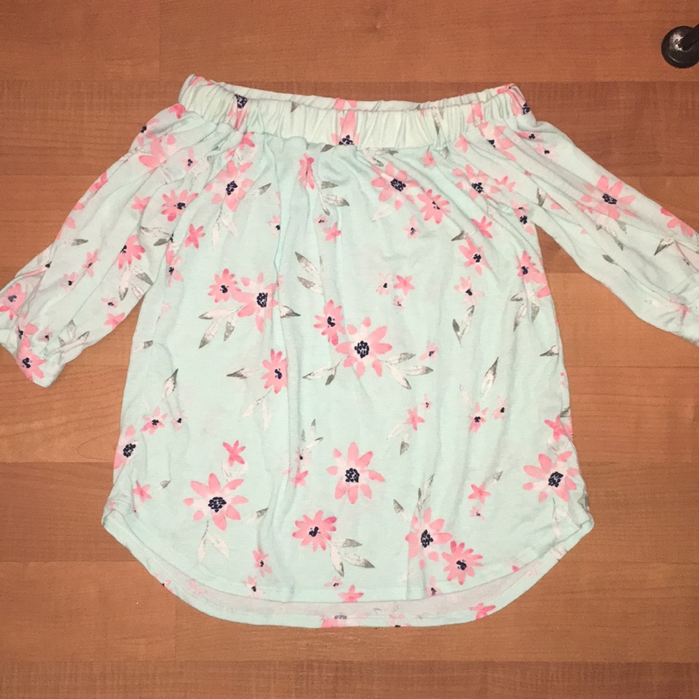 Off the shoulder floral shirt